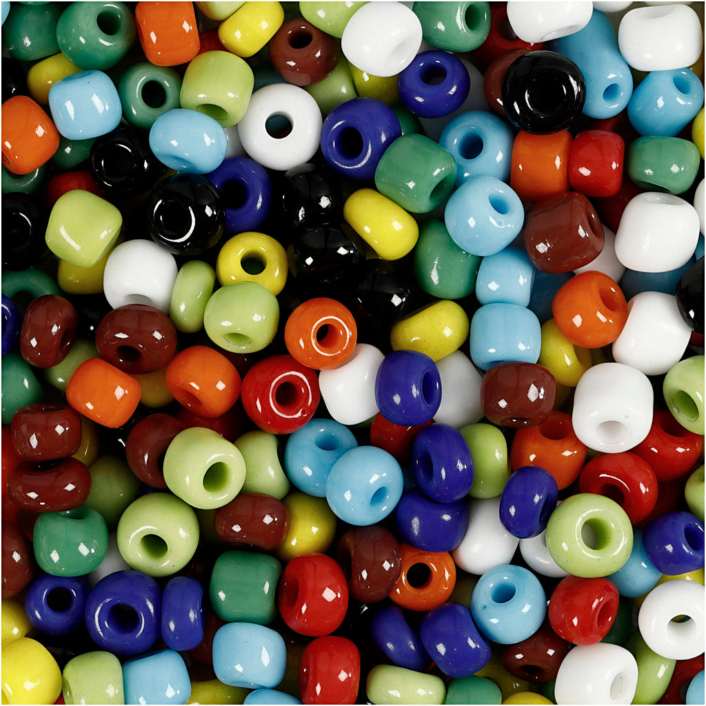 Creativ Company Https: www.cchobby.nl rocailles-d-4-mm-afm-6-0-gatgrootte-0-9-1-2-mm-diverse-kleuren-130-gr-1-doos