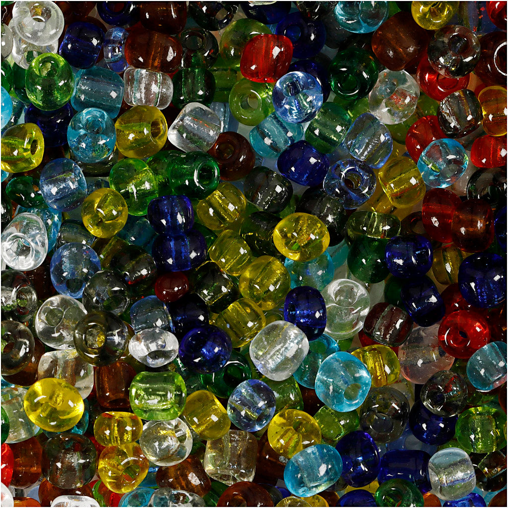 Creativ Company Https: www.cchobby.nl rocailles-d-4-mm-afm-6-0-gatgrootte-0-9-1-2-mm-transparant-glans-130-gr-1-doos