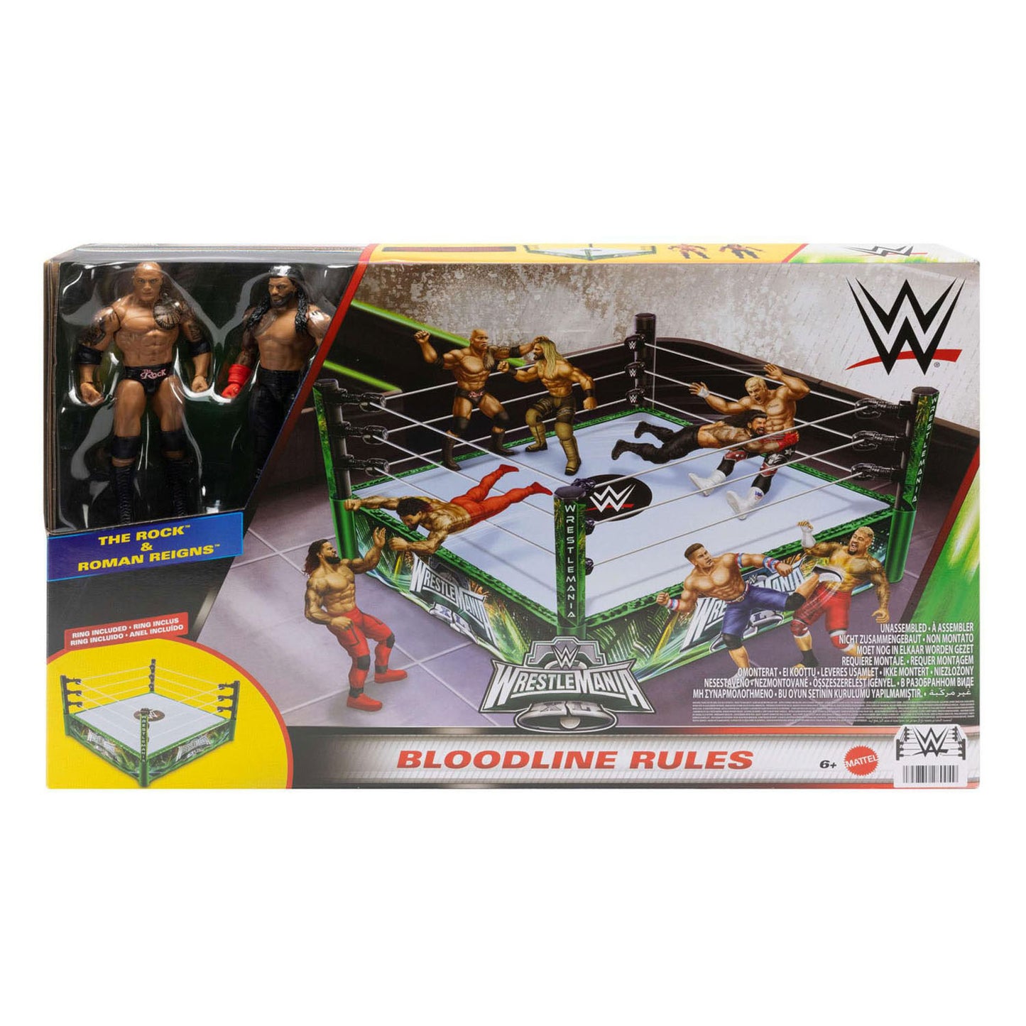 Mattel Wwe vechtring met 2 speelfiguren