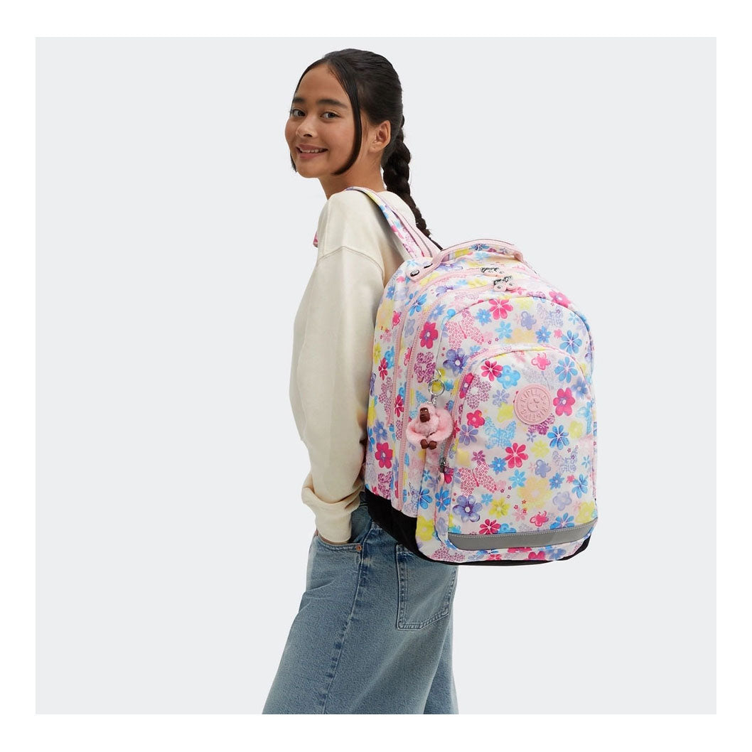 Kipling class room rugzak - flower stamp