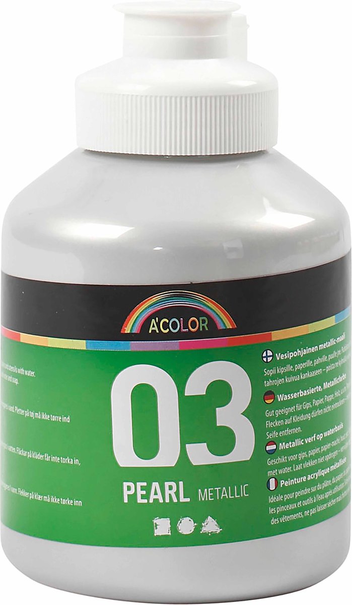 A-Color metallic acrylverf, zilver, 03- metallic, 500 ml