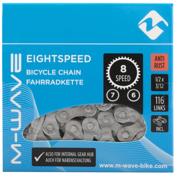 Messingschlager M-wave ketting 1 2x3 32 - 116 8v. kmc anti roest