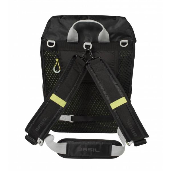 Basil Miles Daypack - sportieve fietstas - unisex - zwart lime