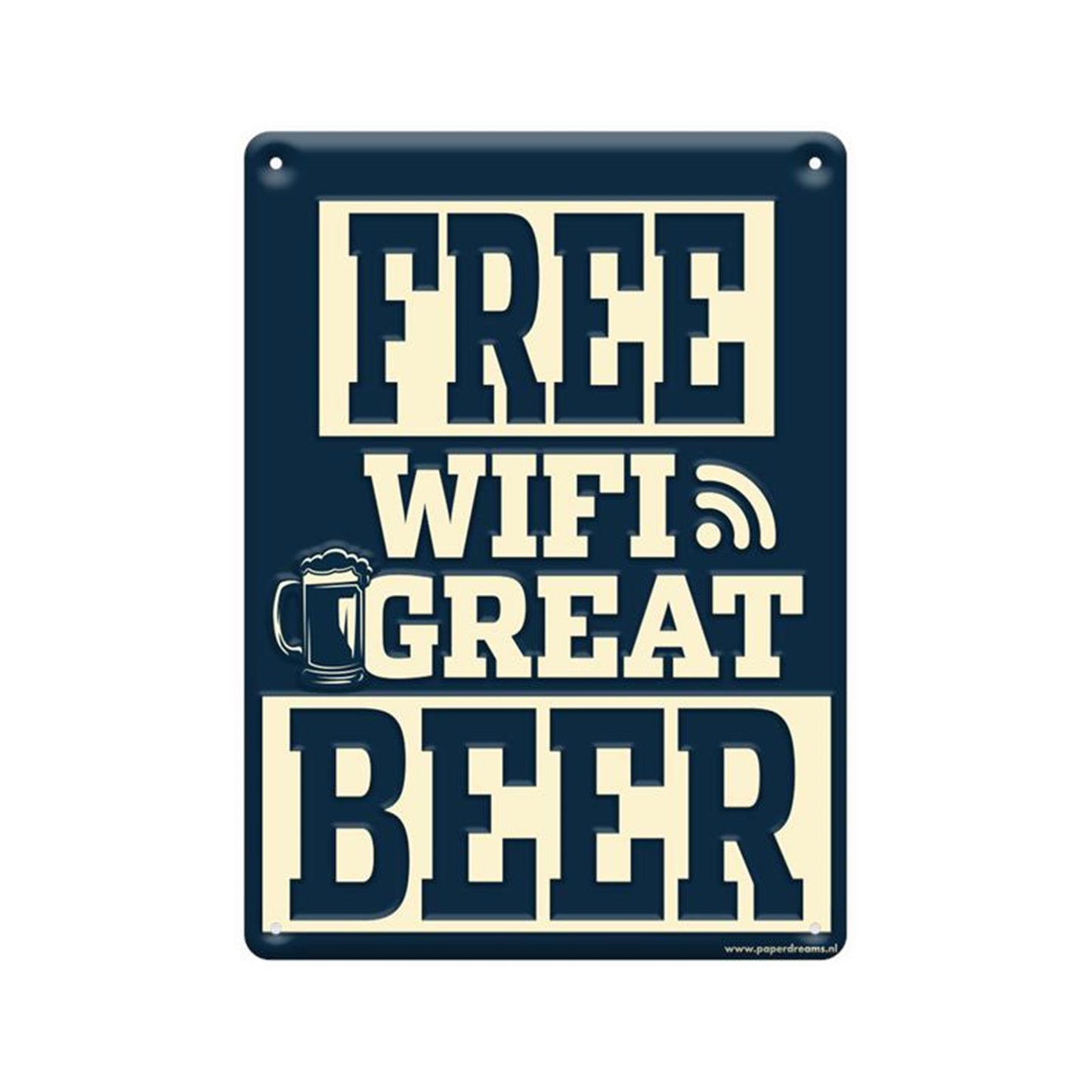 Paperdreams Tekstbord metaal - free wifi