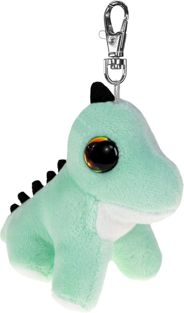 Lumo Stars sleutelhanger pluche dino baby 8,5cm knuffel multi kleuren.