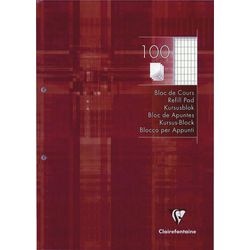 Notitieblok Clairefontaine geruit 2-gaats A4 rood