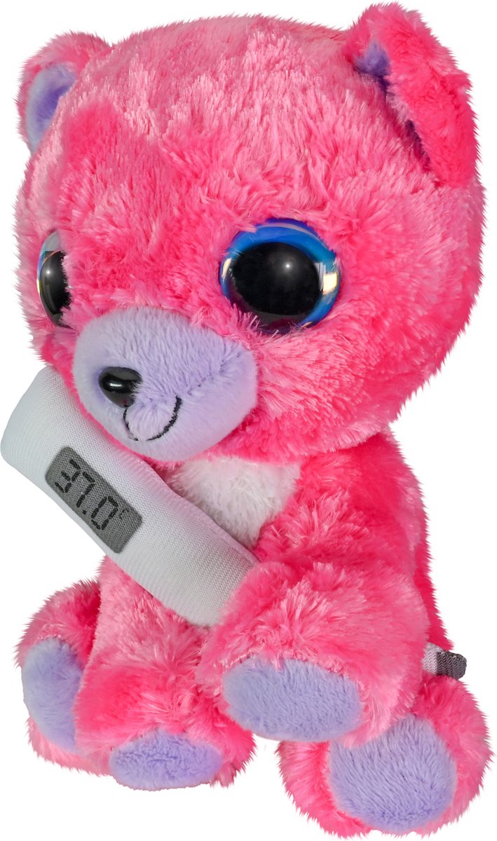 Lumo Stars Lumo get well pink bear with thermometer - classic - 15cm