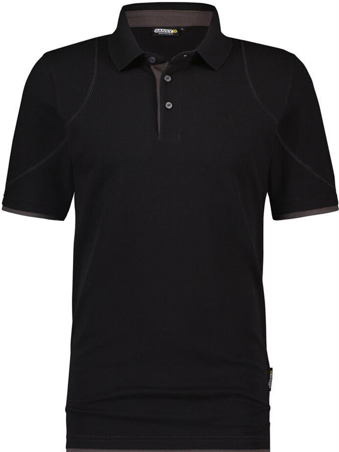 DASSY polo orbital zwart grijs l