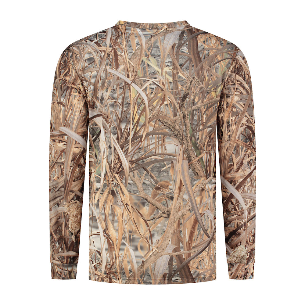 Stealth Gear t-shirt lange mouw camo rietprint maat s