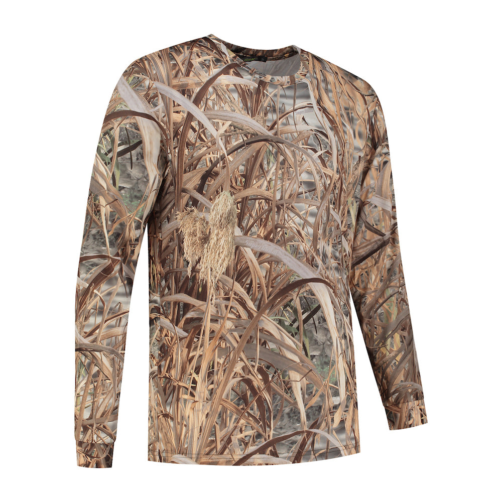 Stealth Gear t-shirt lange mouw camo rietprint maat s