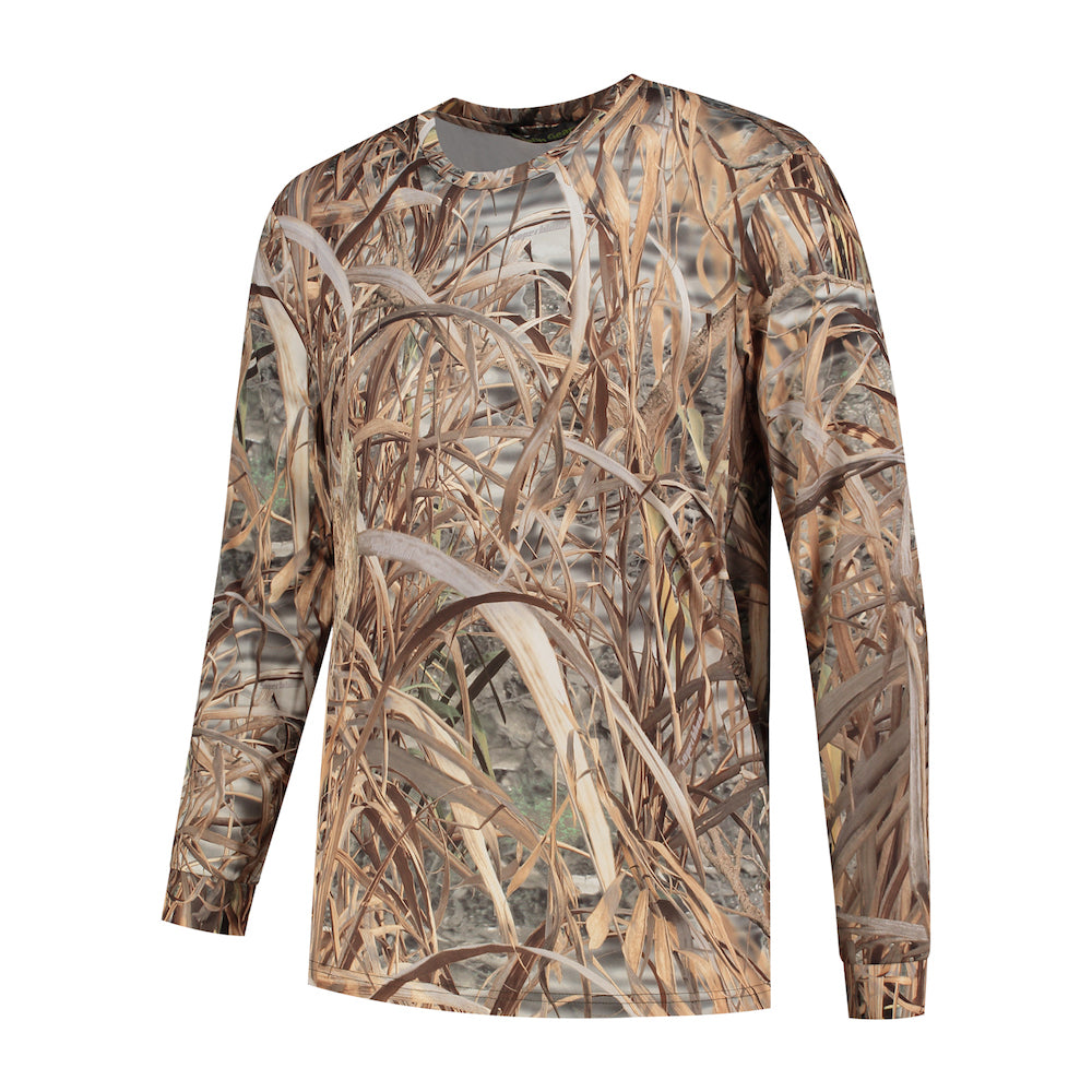Stealth Gear t-shirt lange mouw camo rietprint maat l