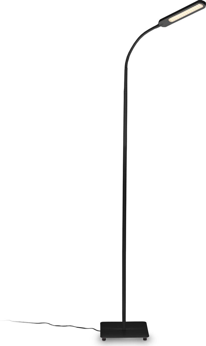 B.K.Licht - zwarte vloerlamp - cct - dimbaar staande lamp - bureaulamp - h: 135cm (max. ca. 158,6 cm) - 6.5w