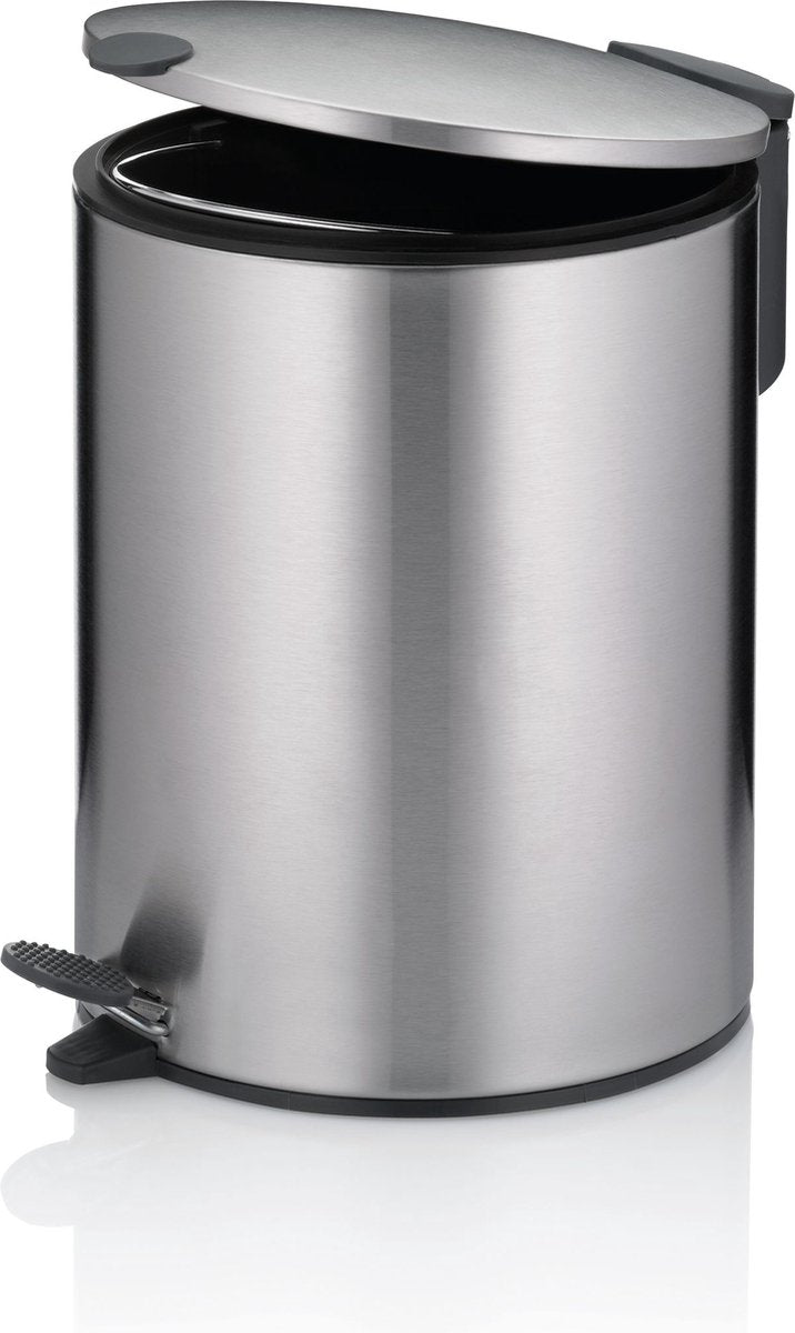 Kela Pedaal afvalemmer, 5 l, zilver - | mats