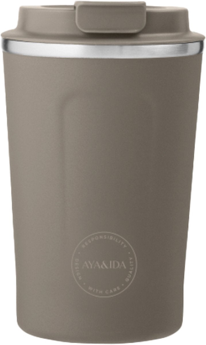 Aya Ida Aya ida - cup2go - thermosbeker - koffiebeker - coffee to go - reisbeker - meenemen - 380ml - driftwood