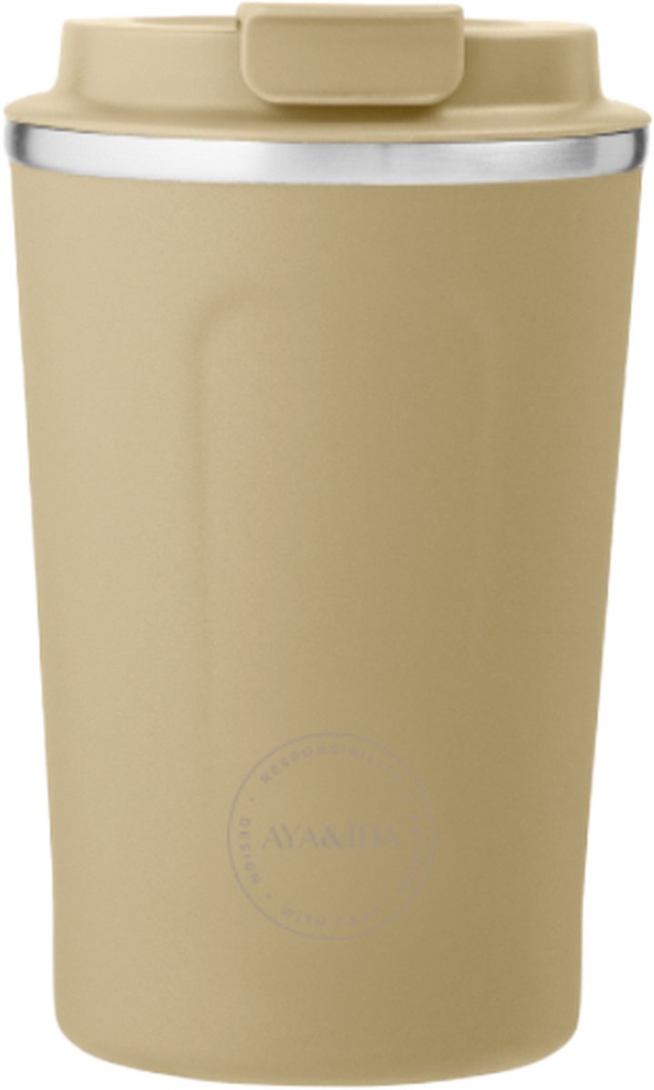 Aya Ida Aya ida - cup2go - thermosbeker - koffiebeker - coffee to go - reisbeker - meenemen - 380ml - dusty yellow