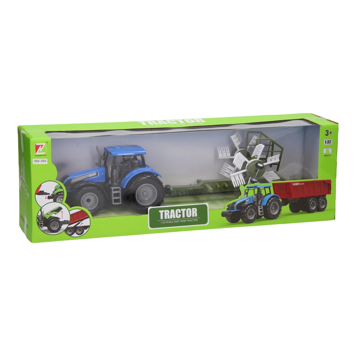 Lobbes Speelgoed BV Tractor met hooischudder 1:32