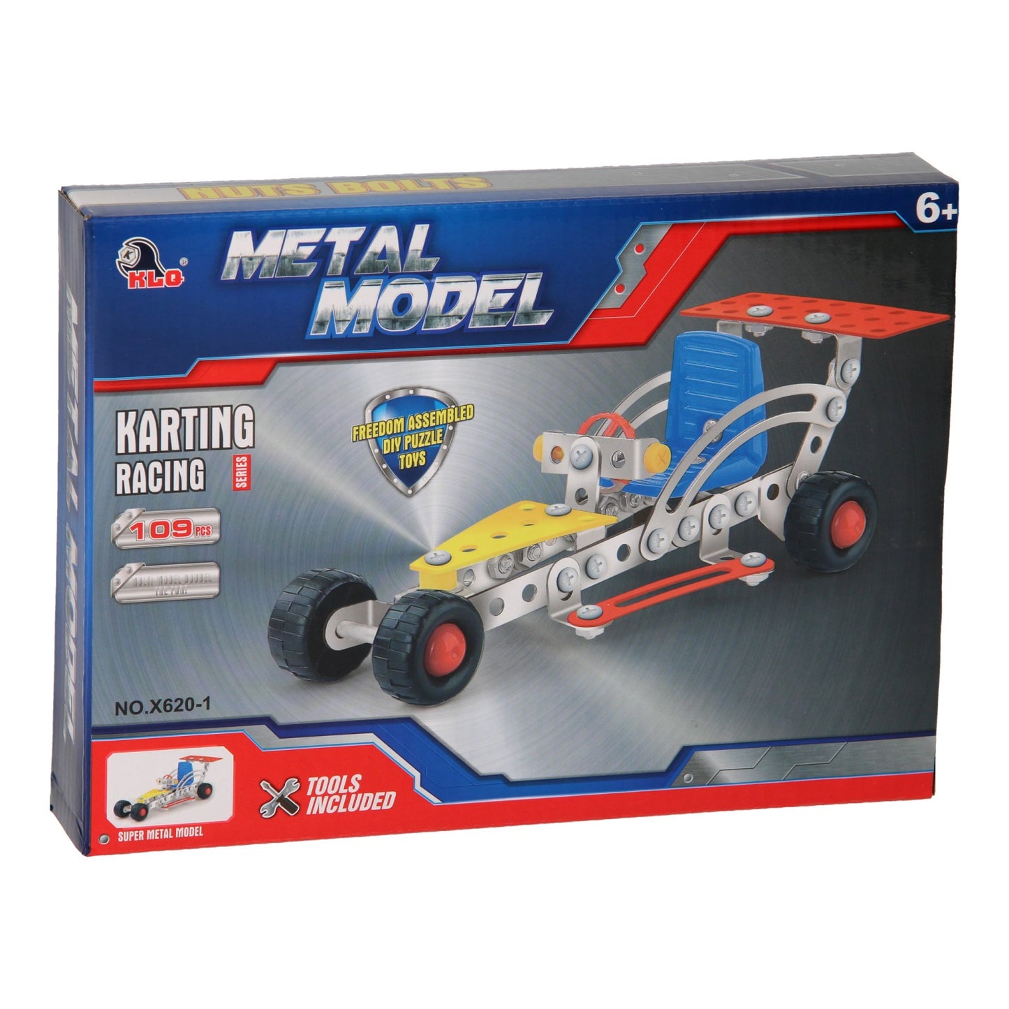 Lobbes Speelgoed BV Constructie metaal raceauto, 109dlg.