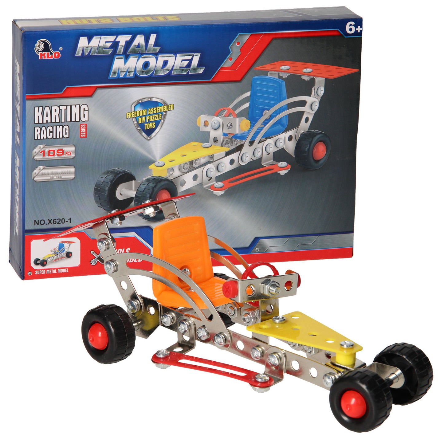Lobbes Speelgoed BV Constructie metaal raceauto, 109dlg.