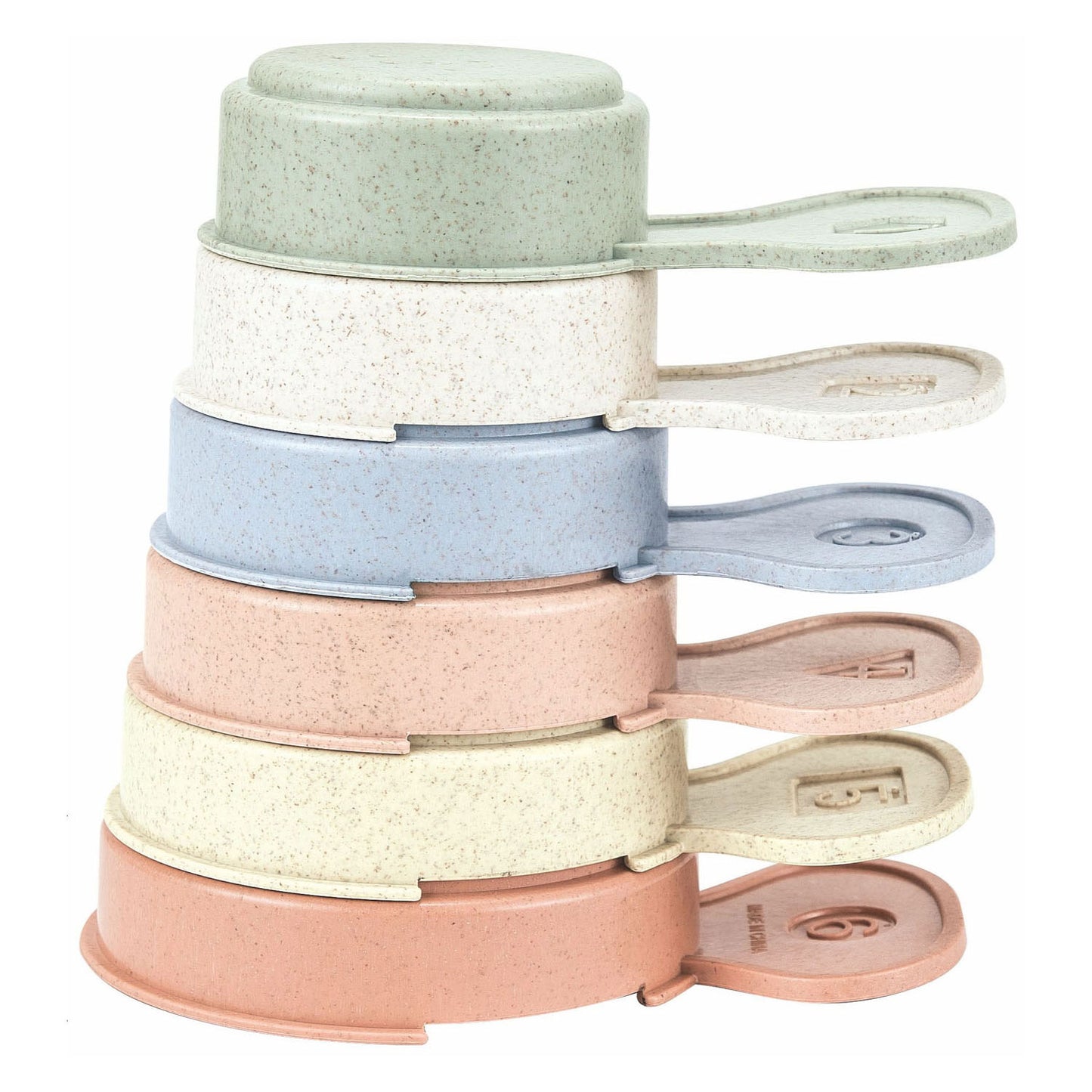 Lobbes Stapelbekers met handvat pastel, 6dlg.