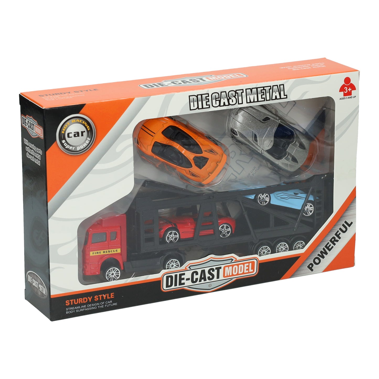 Lobbes Speelgoed BV Die-cast transporter met 4 auto's
