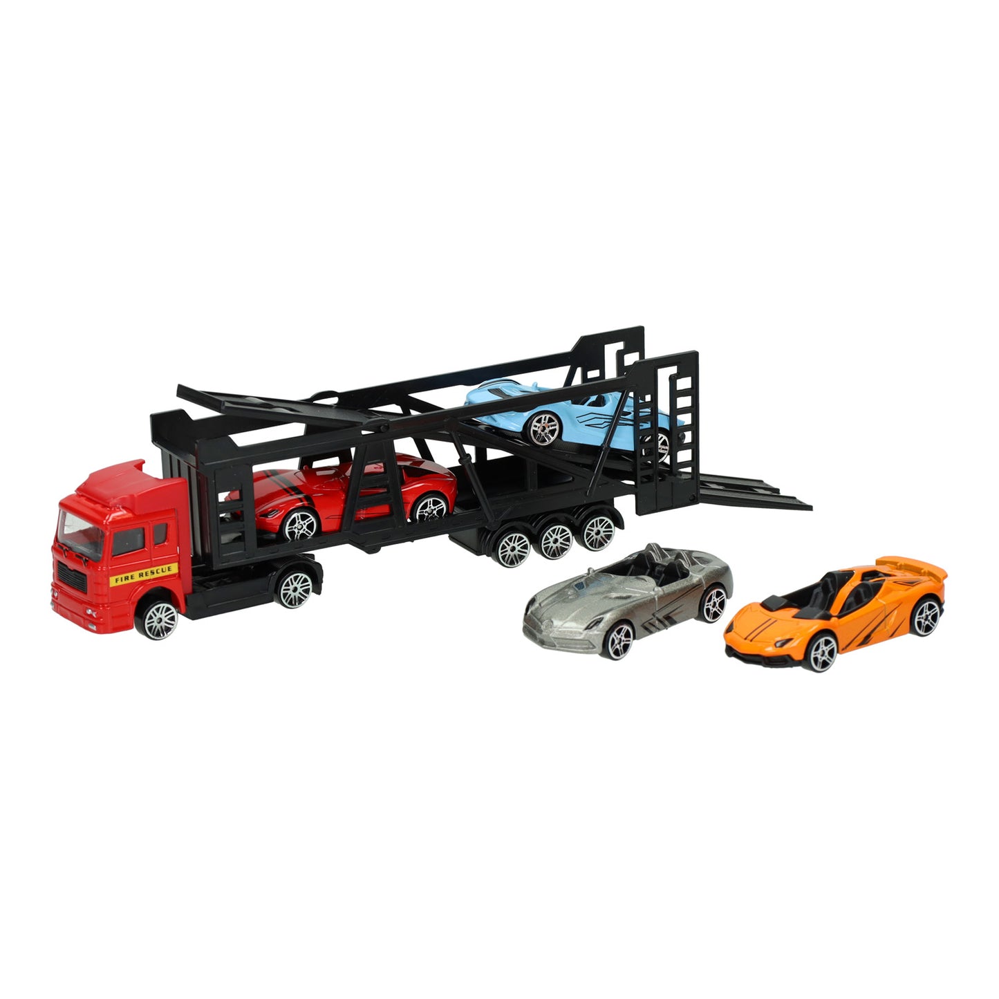 Lobbes Speelgoed BV Die-cast transporter met 4 auto's