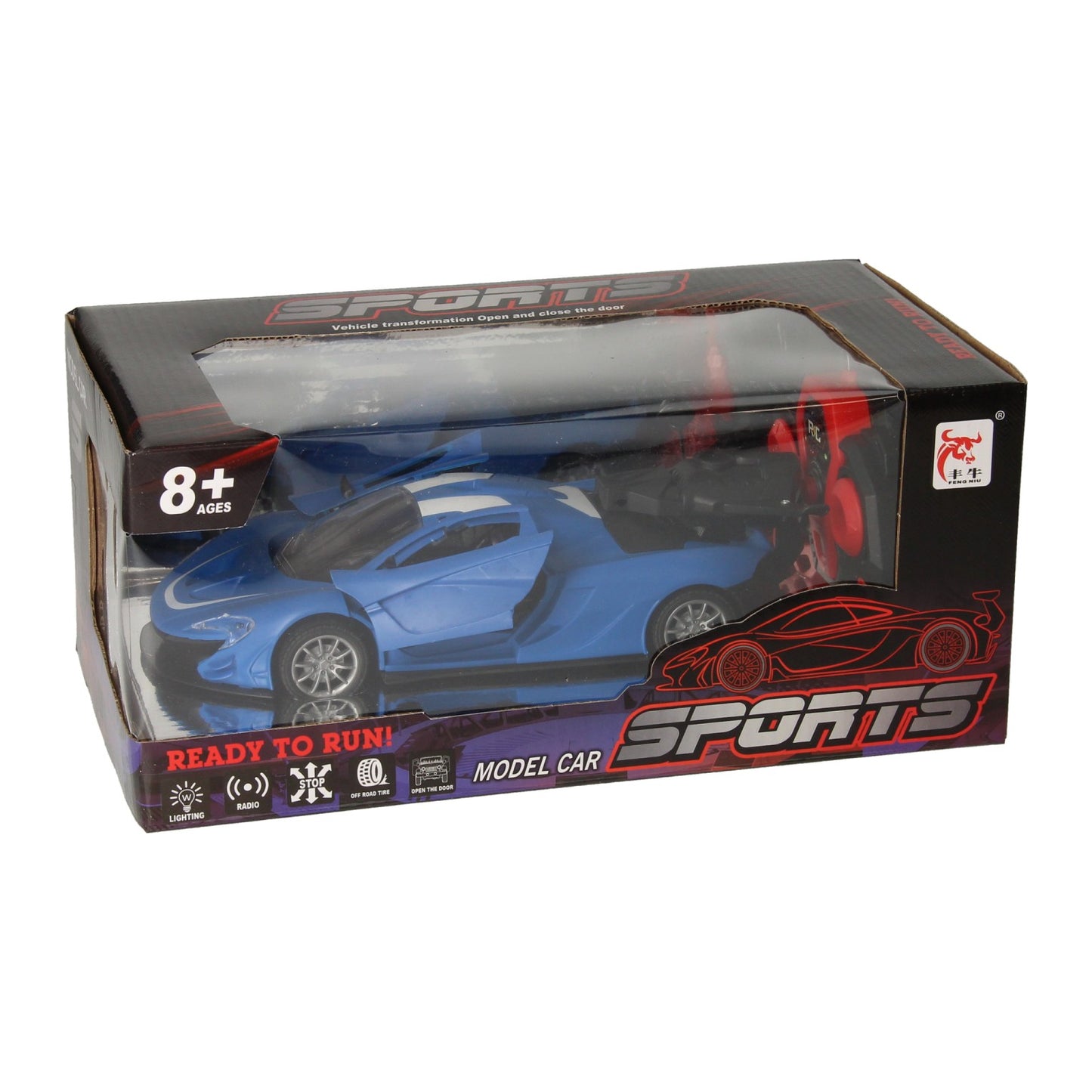 Lobbes Speelgoed BV Rc sportwagen met stoomfunctie blauw