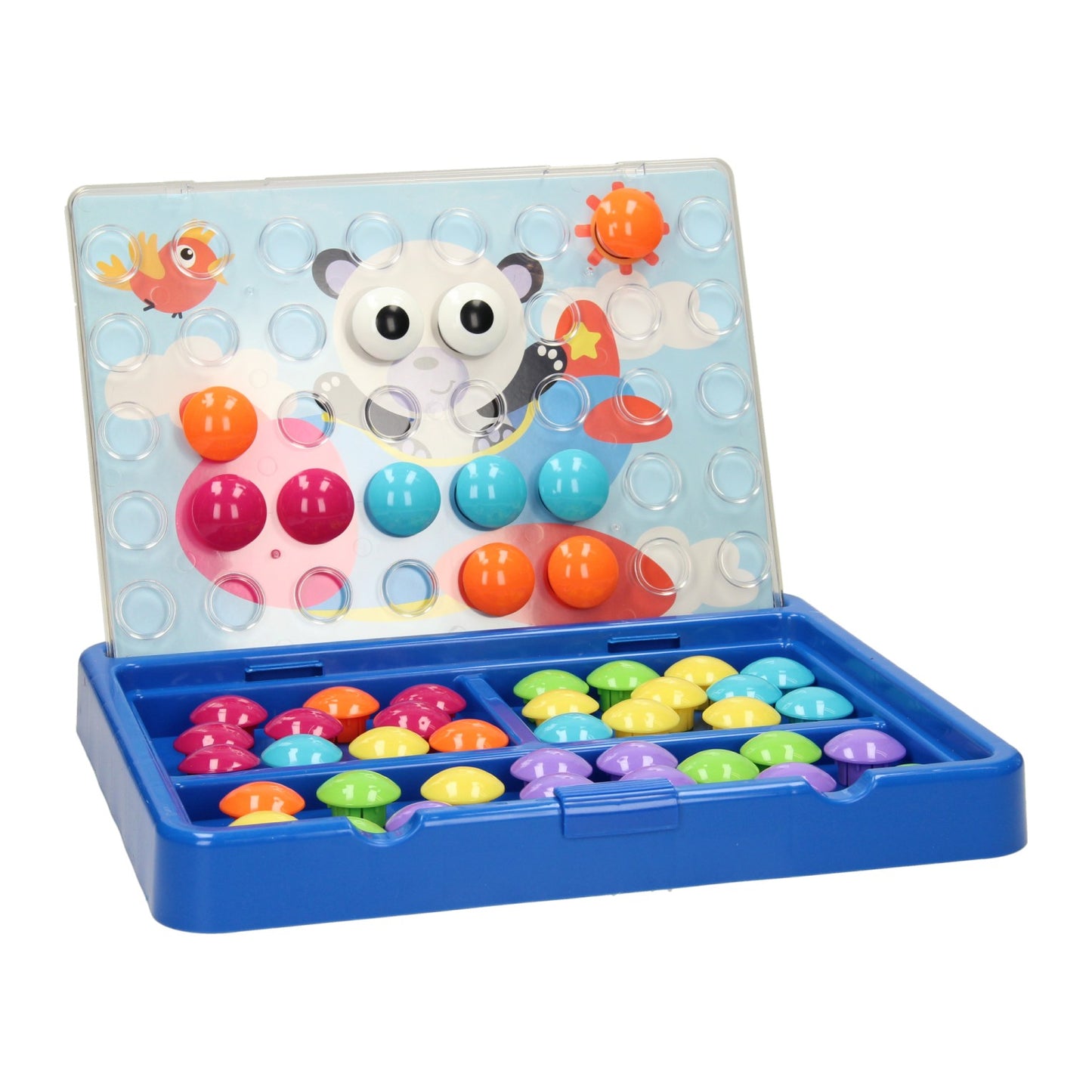 Lobbes Speelgoed BV Jumbo insteekmozaïek buttons in koffer, 60dlg.
