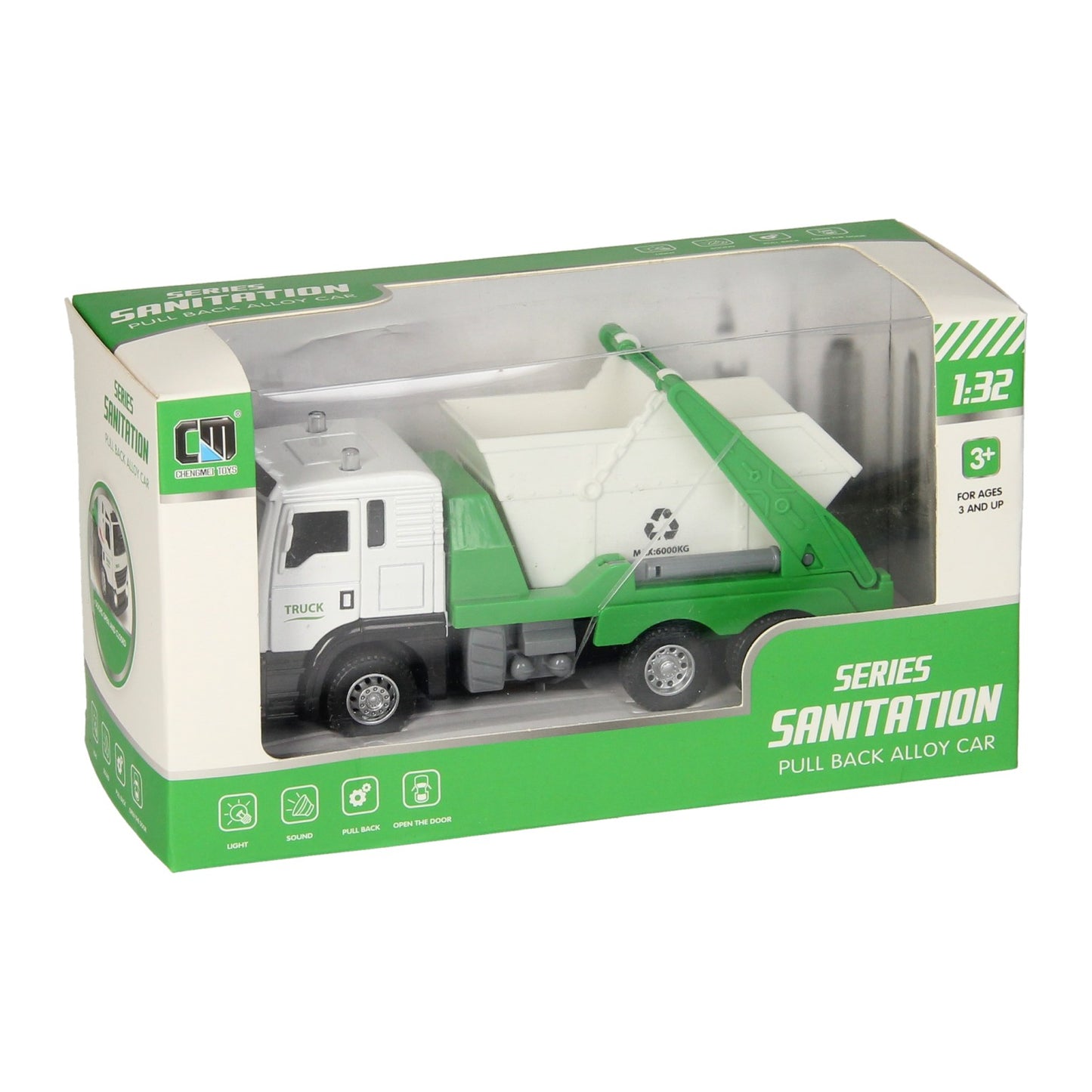 Lobbes Speelgoed BV Truck met afvalcontainer licht geluid