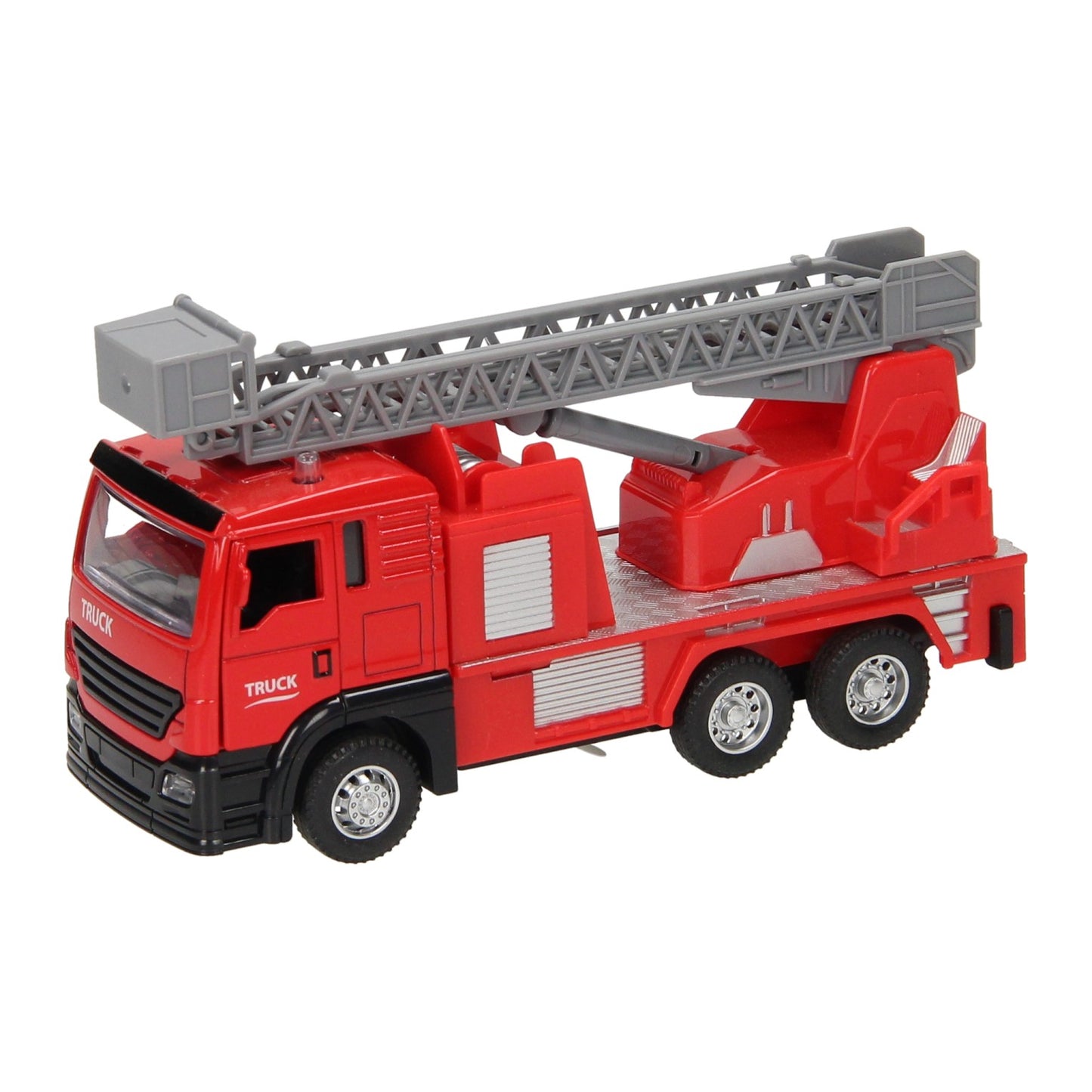 Lobbes Pull-back ladderwagen rood licht en geluid