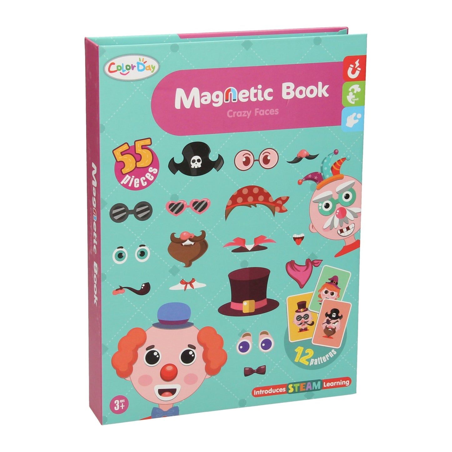 Lobbes Magnetisch opbergboek - gekke gezichten, 55dlg.