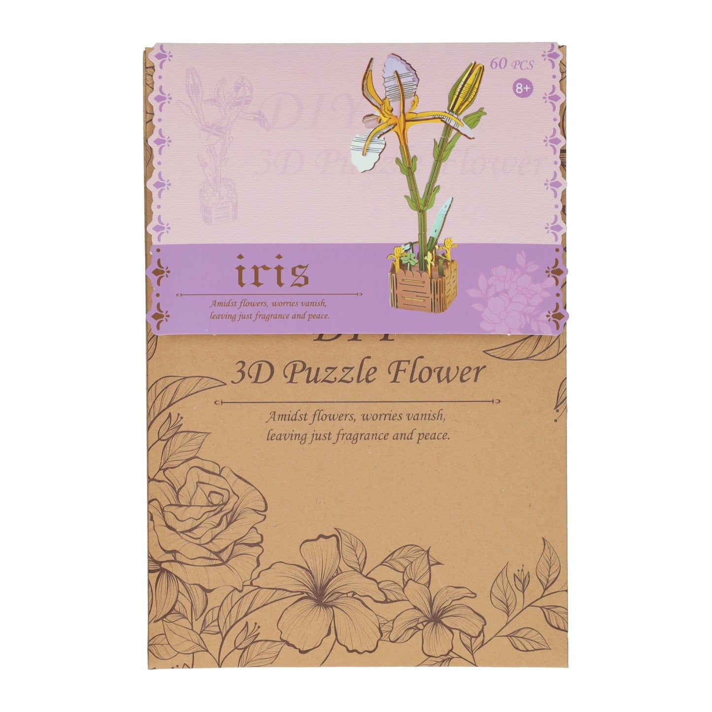 Lobbes Speelgoed BV Houten 3d bouwpakket iris - 60dlg.