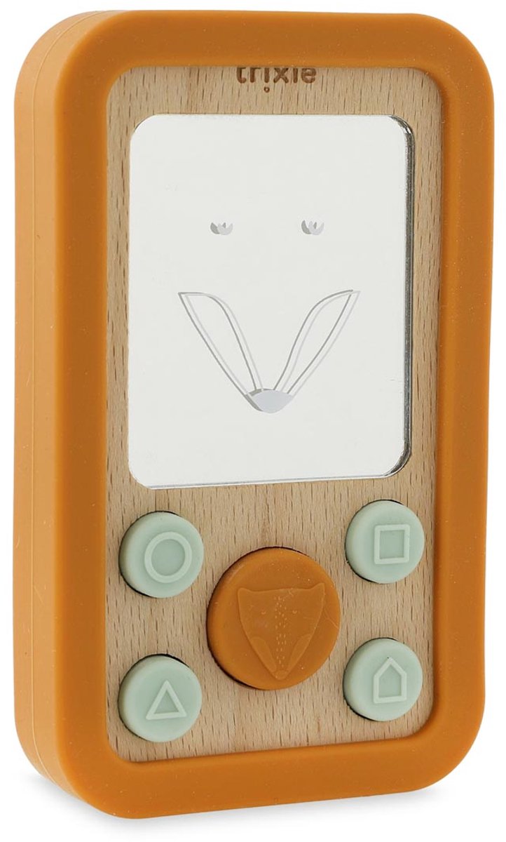 Trixie Houten baby telefoon met siliconen - mr. fox