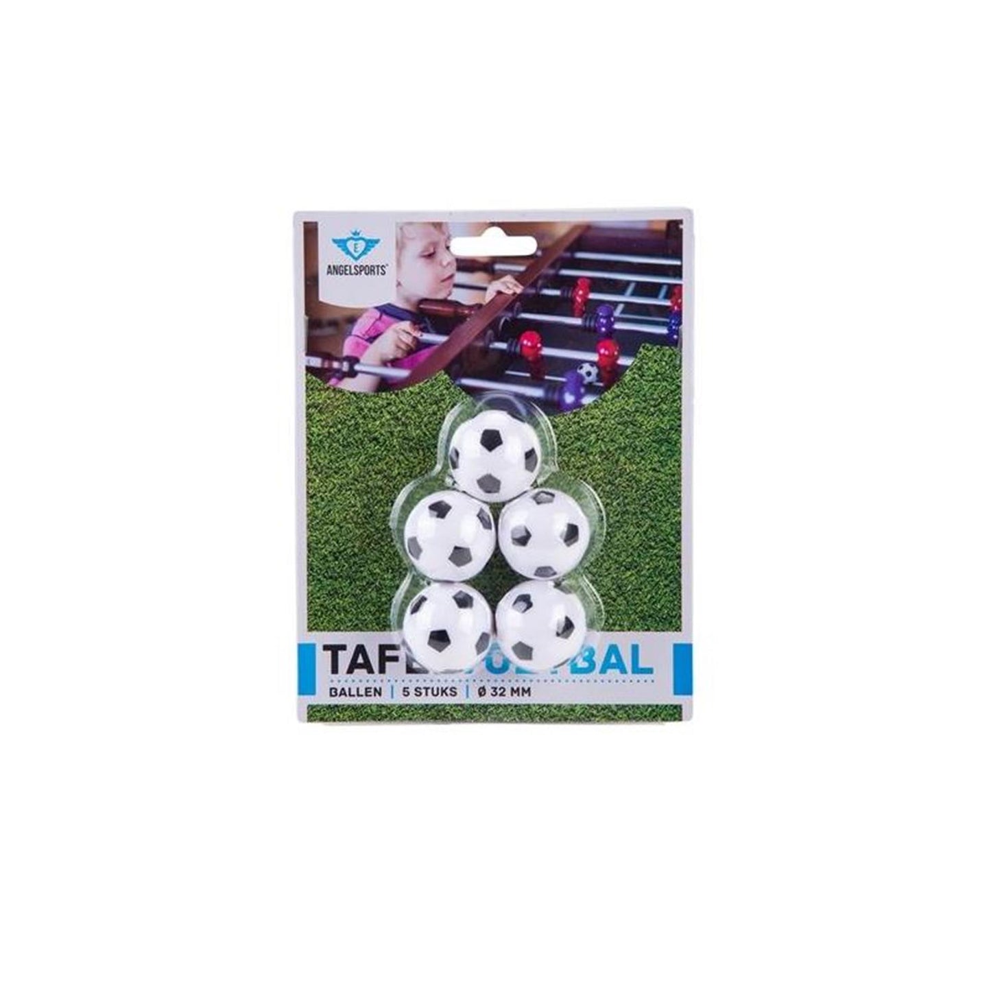 Engelhart Tafelvoetbalballetjes zwart wit 5st