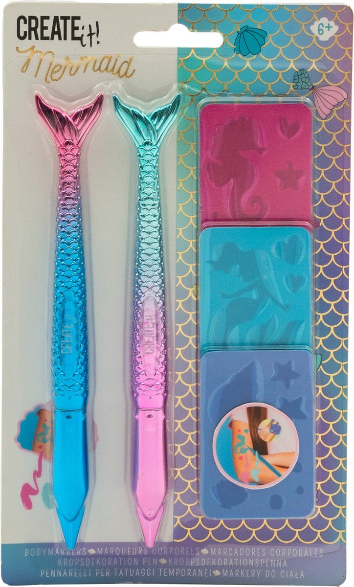 Create It! mermaid bodymarkers met 3 sjablonen