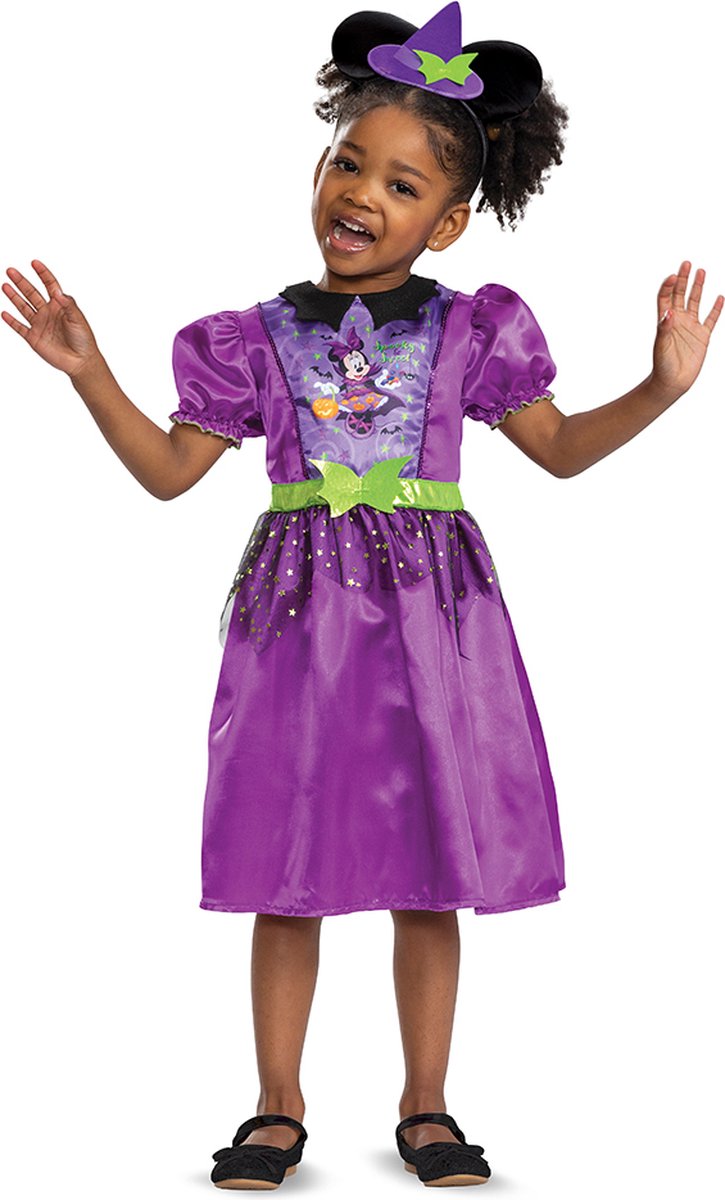 Disguise Disney halloween, spooky witch jurk minnie classic peuter, maat s (5 - 6 jaar)