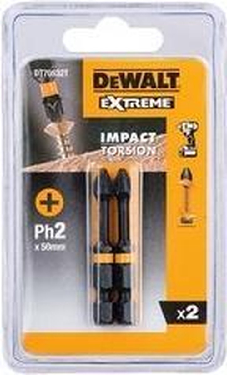 DeWalt dt70532t ph2 extreme impact torsion schroefbits - 50mm (2st)