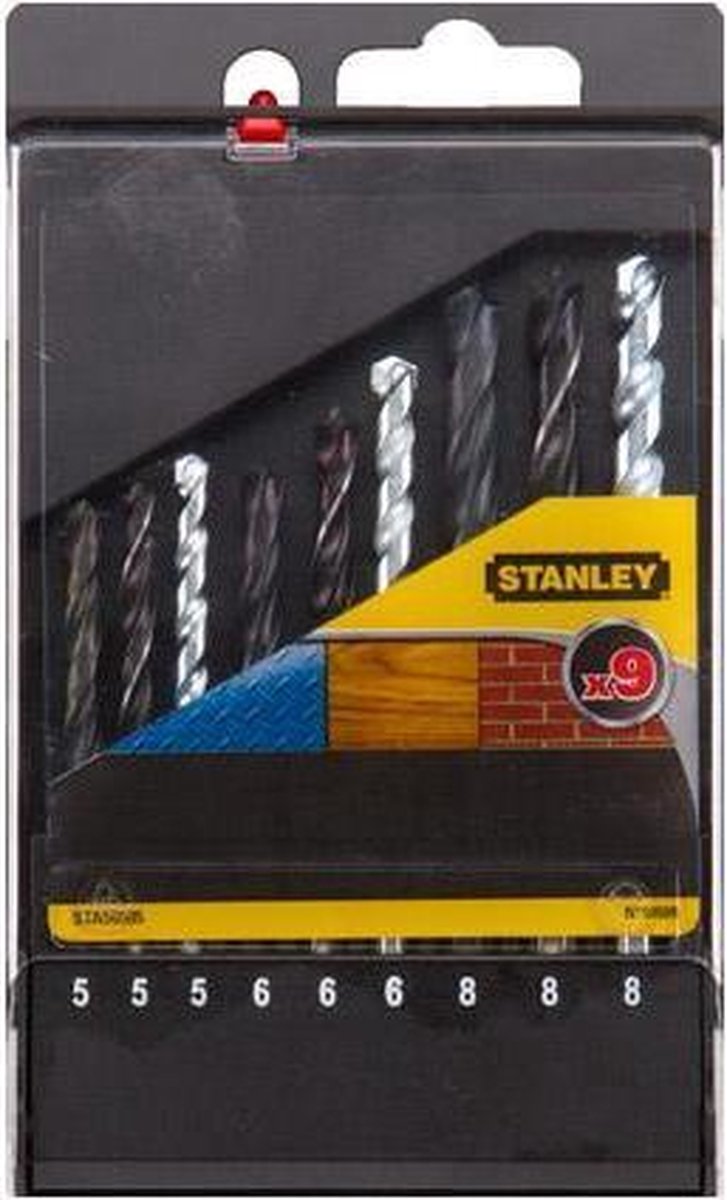 STANLEY boorcassette metaal steen hout - 9 stuks