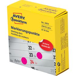 Avery Markeringspunten magenta 250 stuks 19 mm