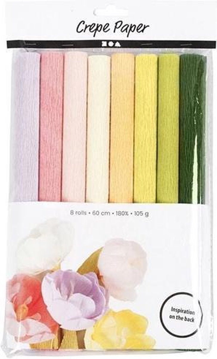 Creativ Company Crêpepapier pastelkleuren, 8 vellen