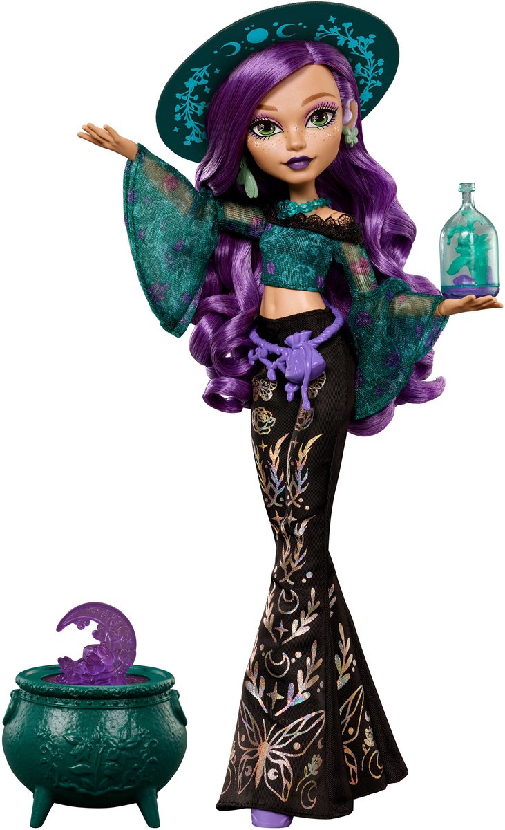 Mattel Moonspell magic van monster high - willow thorne modepop - nature witch met accessoires
