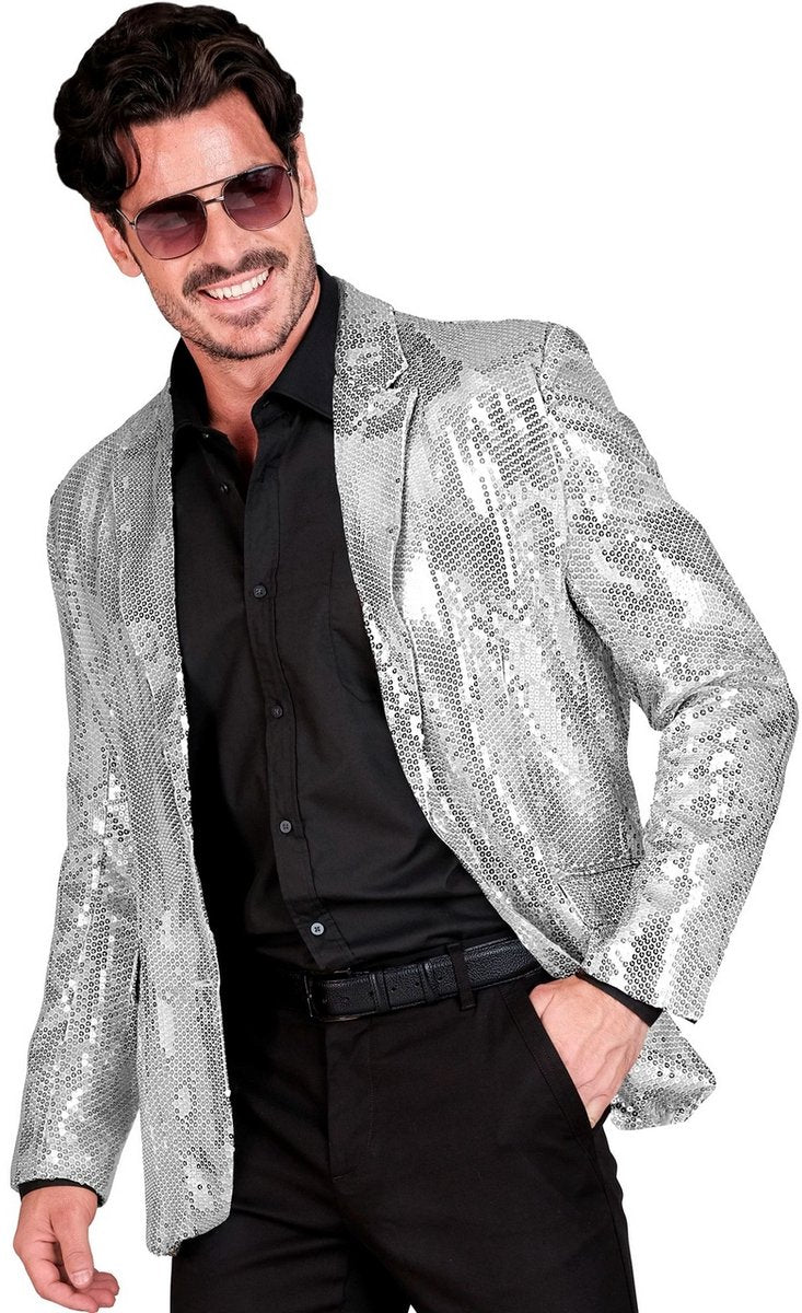 Widmann Pailletten colbert showmaster silver shine man