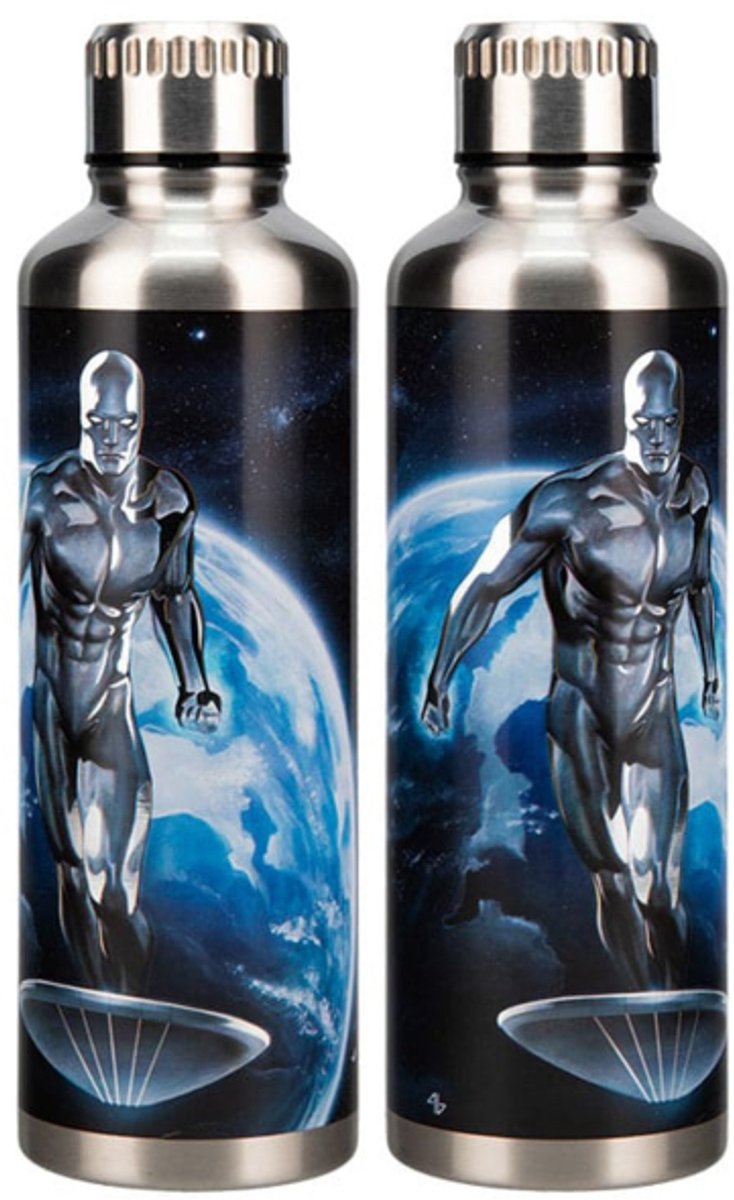 Paladone Products Fantastic four metal water bottle silver surfer
