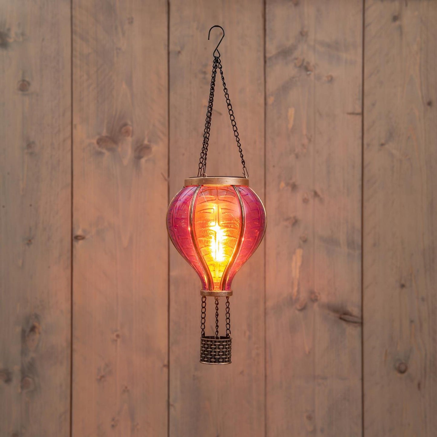 Anna's Collection Led solar luchtballon roze 11x36cm