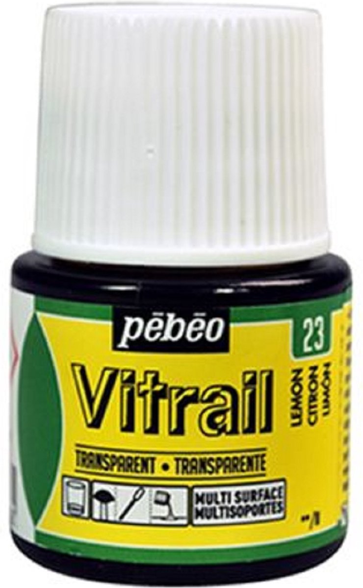 Pebeo Glasverf - 23 lemon - transparant - vitrail - 45 ml