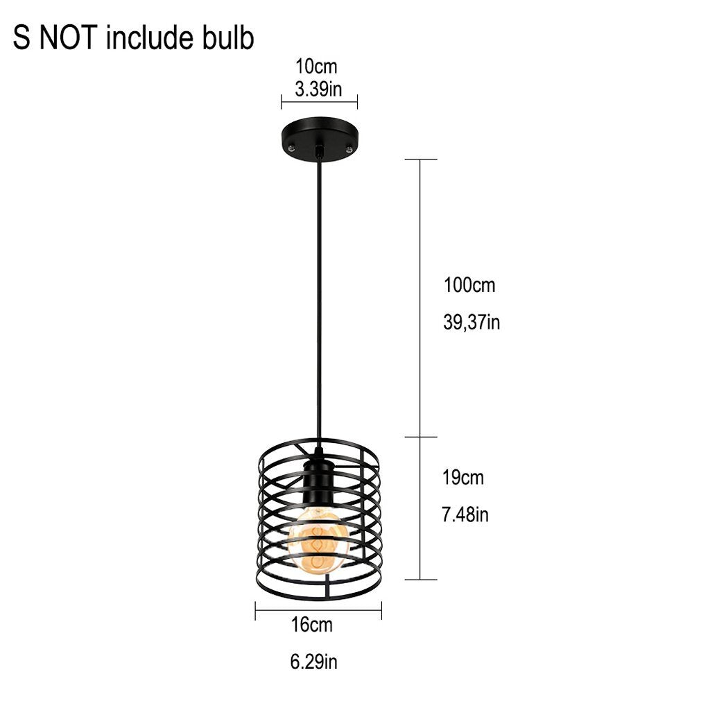 Homestyle Pro mk014-b industriële hanglamp 16x19 cm zwart metaal