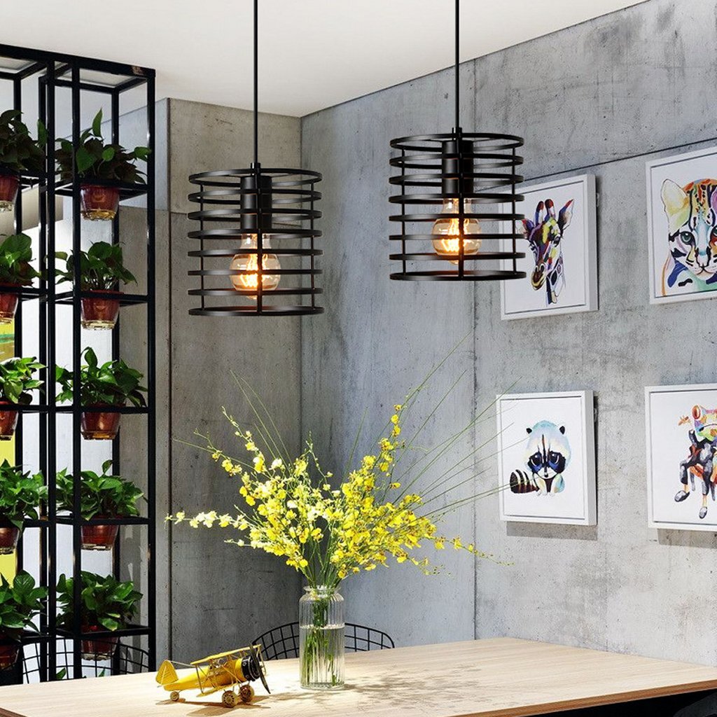 Homestyle Pro mk014-b industriële hanglamp 16x19 cm zwart metaal