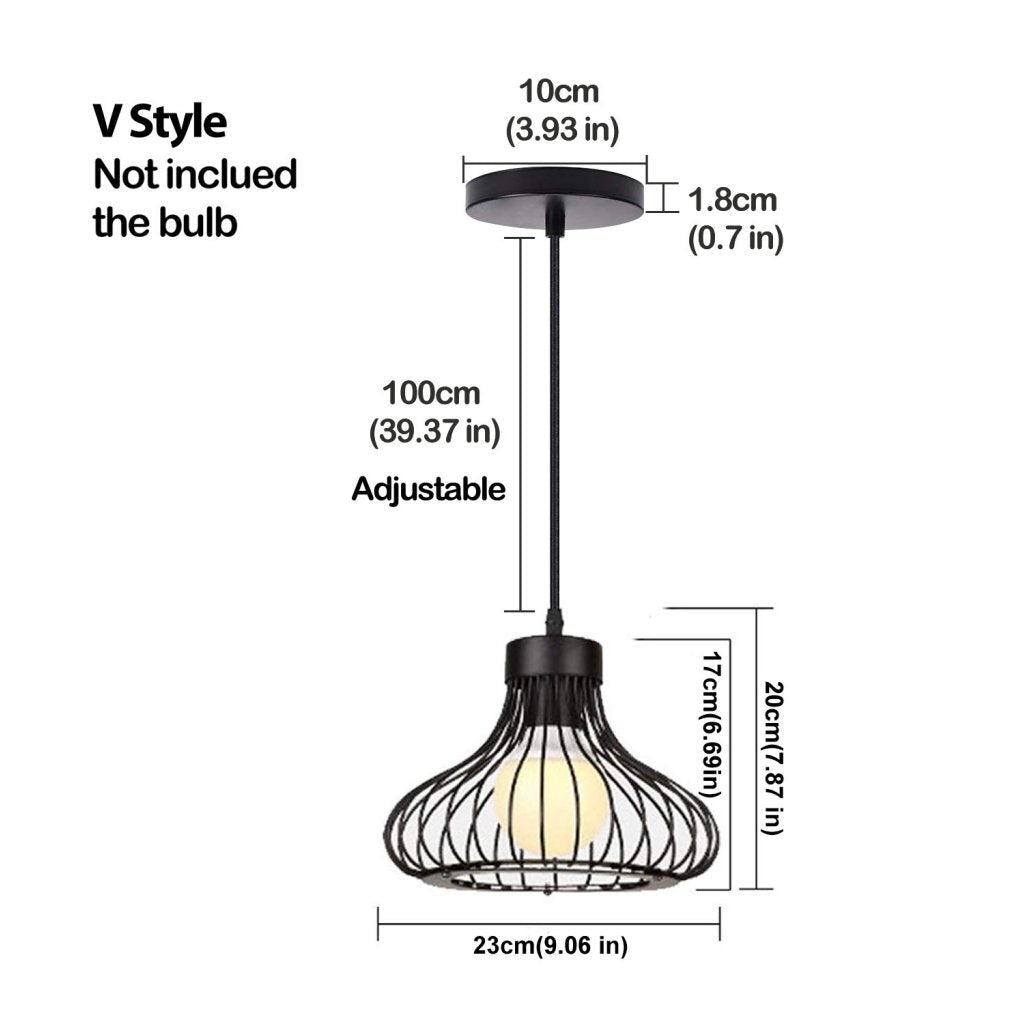 Homestyle Pro mk013-b industriële hanglamp 23x20 cm zwart metaal