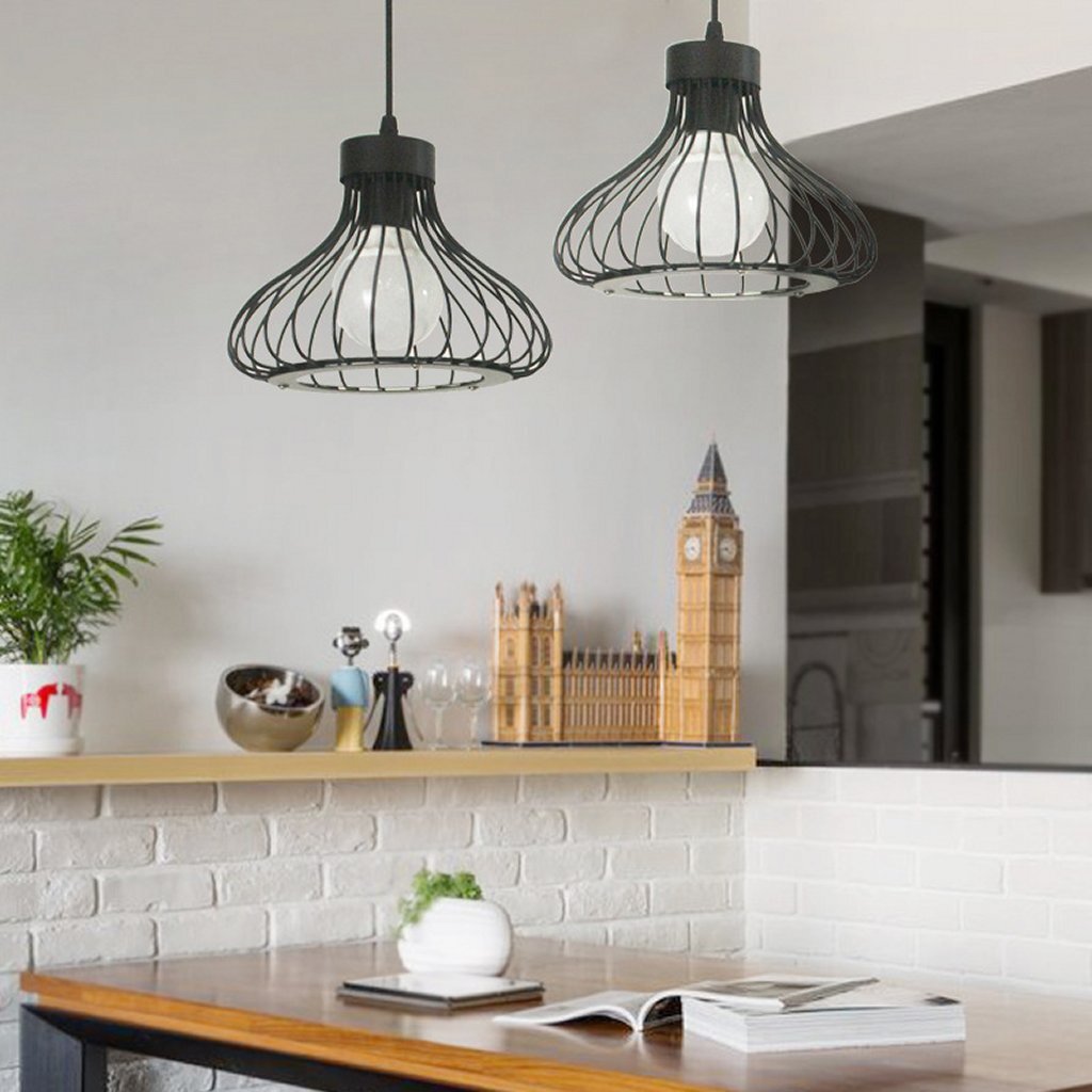 Homestyle Pro mk013-b industriële hanglamp 23x20 cm zwart metaal