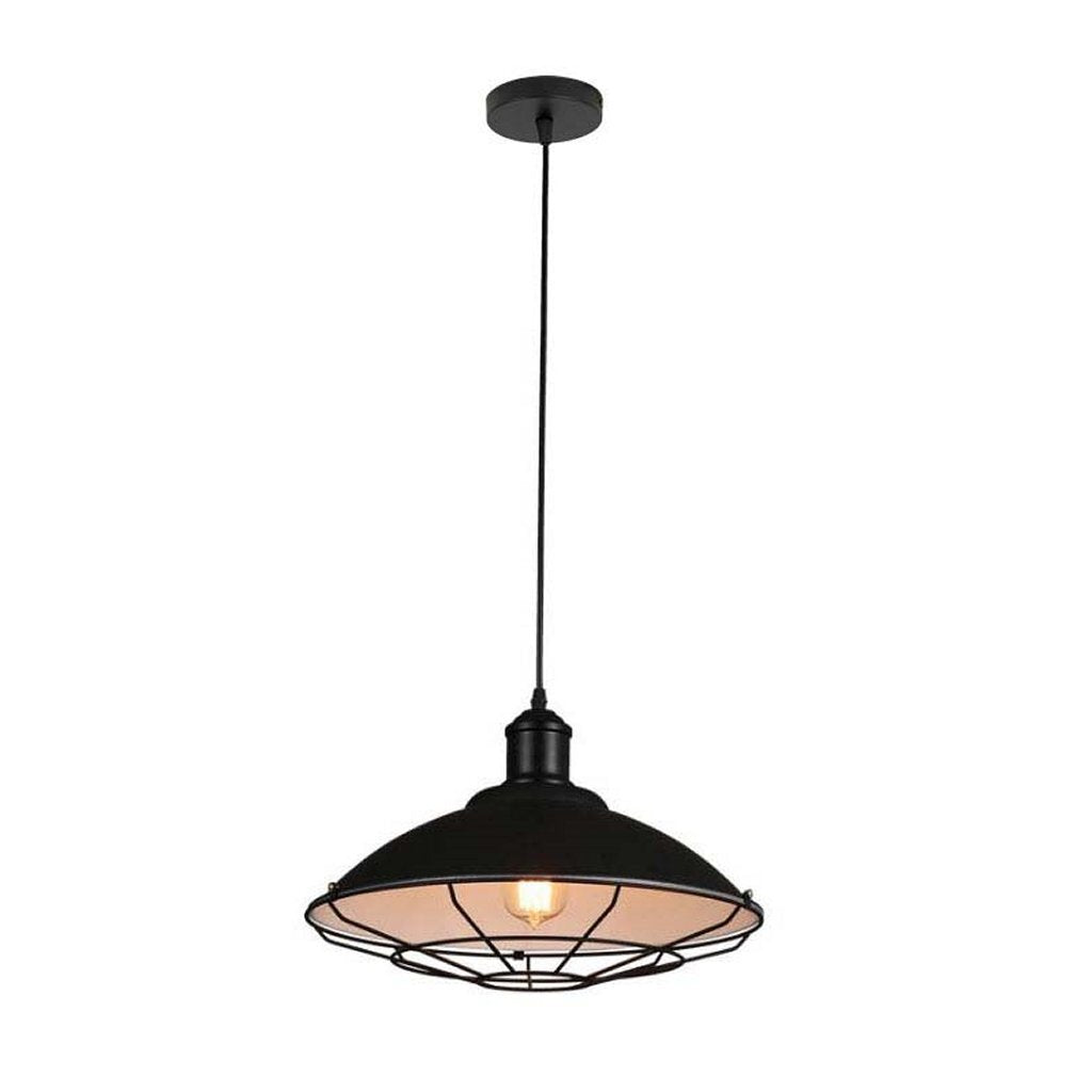 Homestyle Pro mk106-bb industriële hanglamp 40x25 cm zwart wit metaal