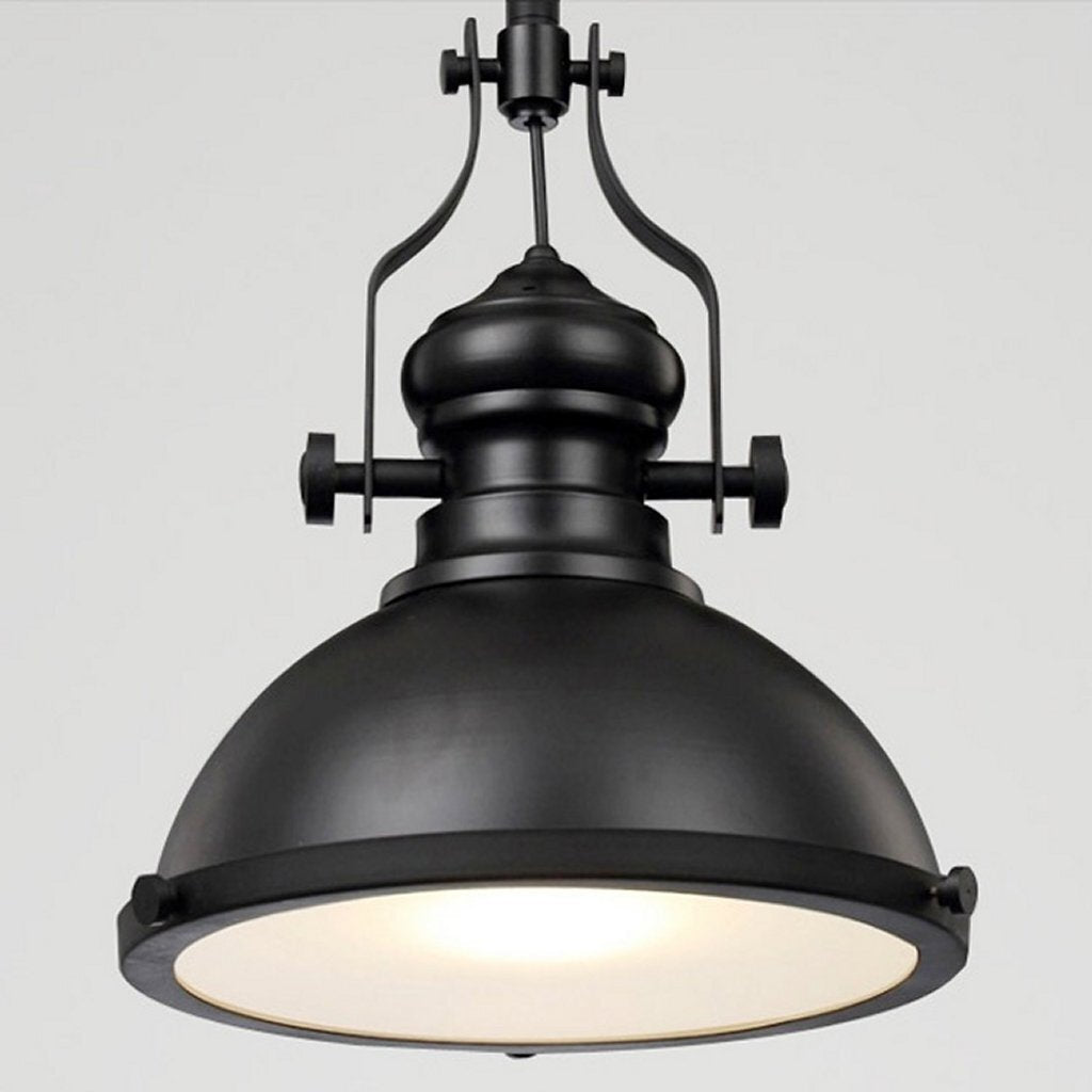 Homestyle Pro mk102-wb industriële hanglamp 32x35 cm zwart wit metaal